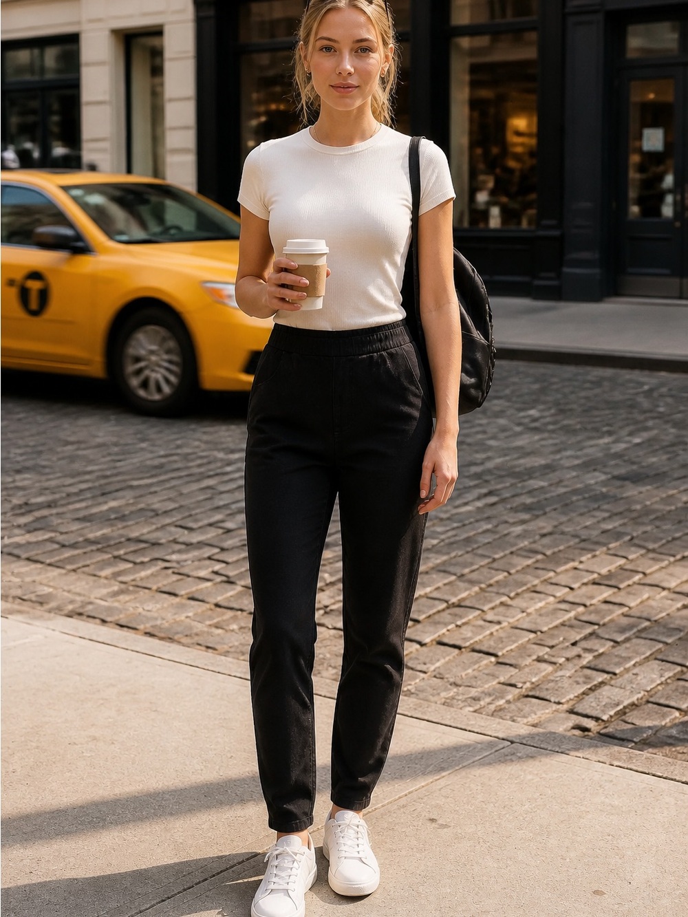 Universal Standard Pullon Elastic Waist Denim Tapered Ankle Women's M Pants